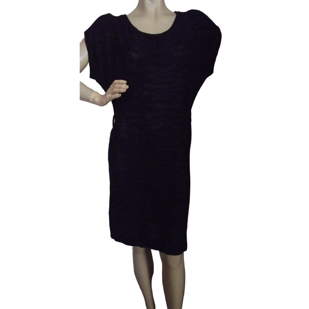 Pierri Dress Womens Size Medium Black Animal Print Thin Sweater scoop cap